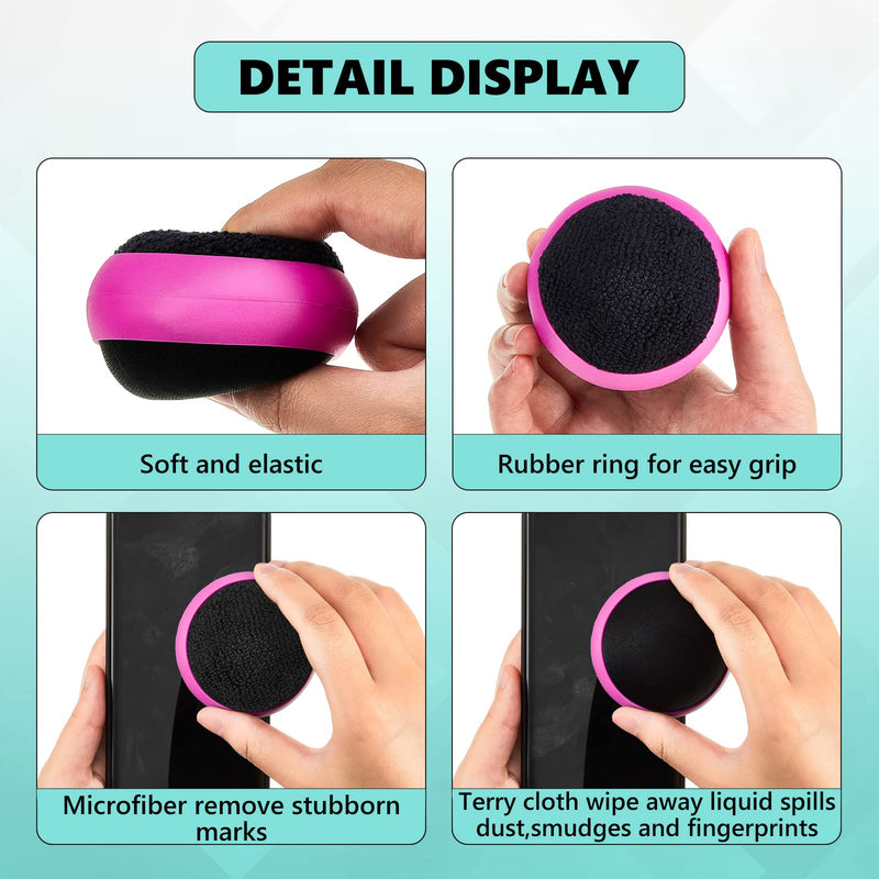 [Australia - AusPower] - 4 Pack Touch Screen Cleaner Balls Phone Cleaning Ball Microfiber Touch Screen Glass Cleaner Cleaning Ball for Computer Laptop Cell Phone Monitor, Black, Blue, Rose Red, Purple 