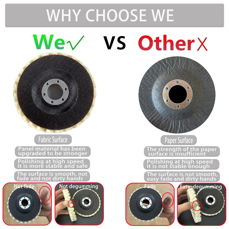 [Australia - AusPower] - Wool Felt Flap Polishing Disc, Wool Felt Flap Discs Polishing Wheel, 4.5 Inch Wool Polishing Wheel for Angle Grinder, Metal, Marble, Stone, Furniture, Car Wax (2) 2 