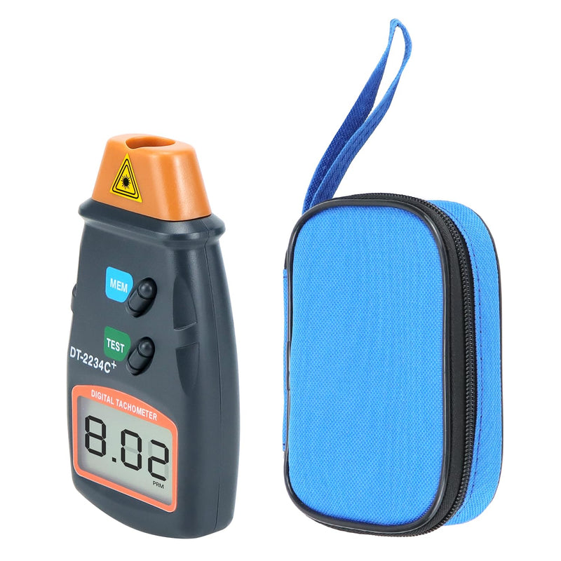QWORK Digital Tachometer, Non-Contact Laser Photo Tachometer, Large LCD Display, Batteries Not Included