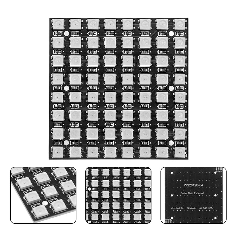 4 x 64 Bits WS2812 LED Matrix Panel - 8 x 8 5050 LED Module Built-in Full Colour Driver Colour Light Development Board Compatible with Raspberry Pi and Arduino 64 bits square-4pcs