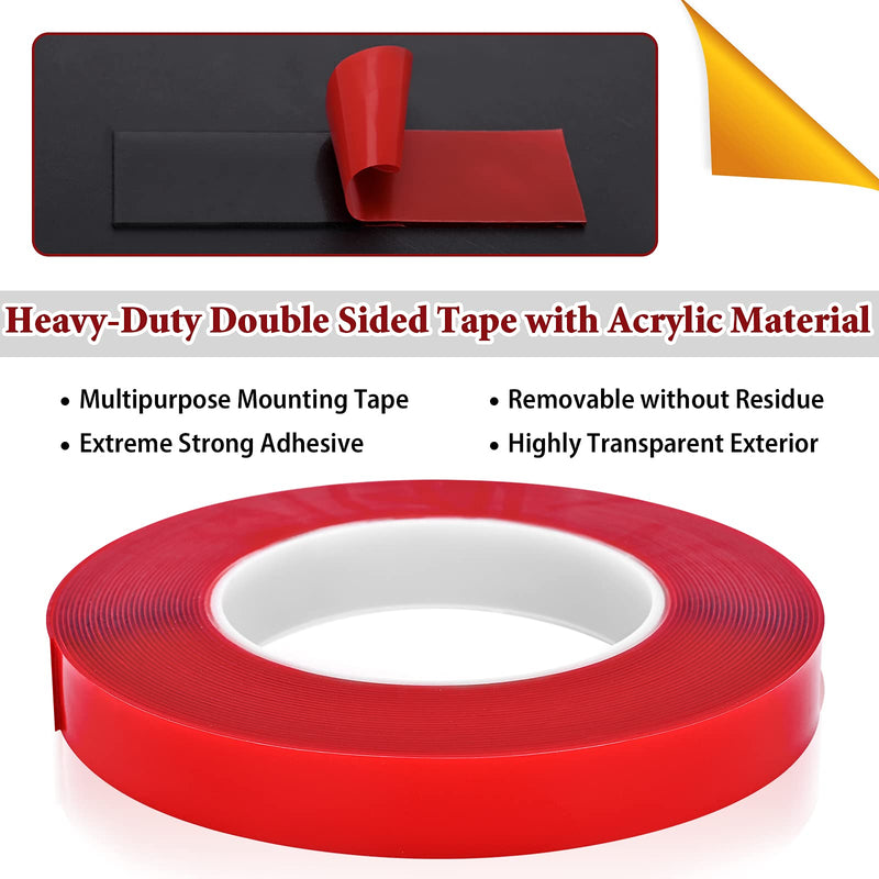 MYFAMIREA Double Sided Tape Heavy Duty Mounting Tape Acrylic Adhesive Foam Tape for Picture Hanging Strips Thick for Walls Poster Automotive Outdoor 0.2 Inch (33Ft x 3 Roll) 0.2 In