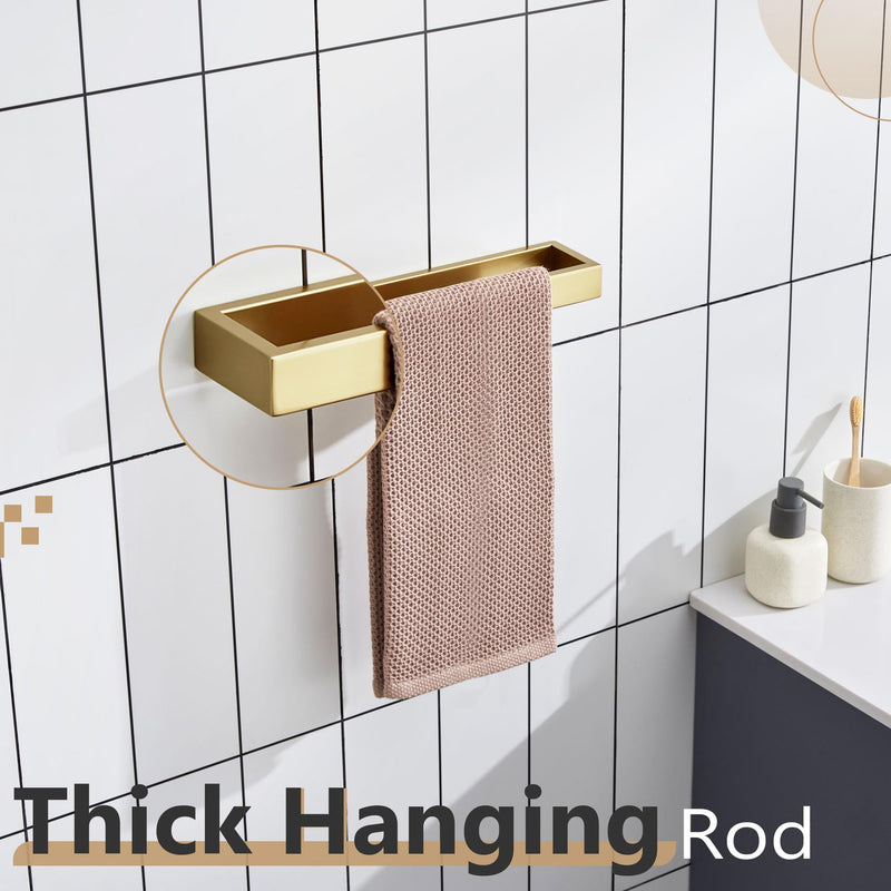 KOKOSIRI Towel Bar Brushed Gold Hand Towel Holder 12 Inch Kitchen Towel Hanger Rack Stainless Steel Bathroom Hardware Wall Mounted, 1 Pack B4008BG-L12 12-Inch