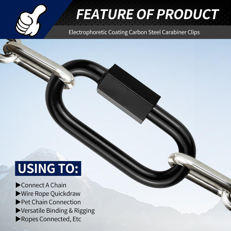 [Australia - AusPower] - 1.9" Chain Quick Links, 10 Pcs 3/16" Marine Grade Screw Chain Links, Large Opening Chain Connector Chain Coupler, 650 Lbs Capacity 1.9 Inch, 10 Pack 