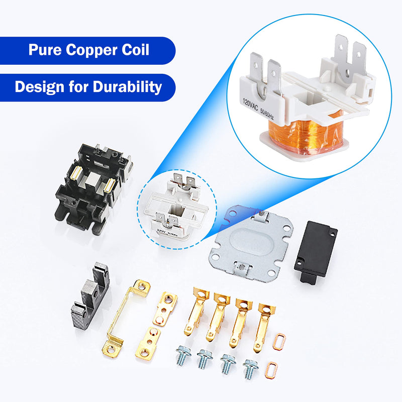 [Australia - AusPower] - Carrier HVAC Motor Contactor, 2 Pole 40 Amp 24V Coil AC Contactor Furnace Replacement Relays, AC Definite Purpose Contactor Relays, Air Conditioner Condenser Compressor(1 Pcs) 1 