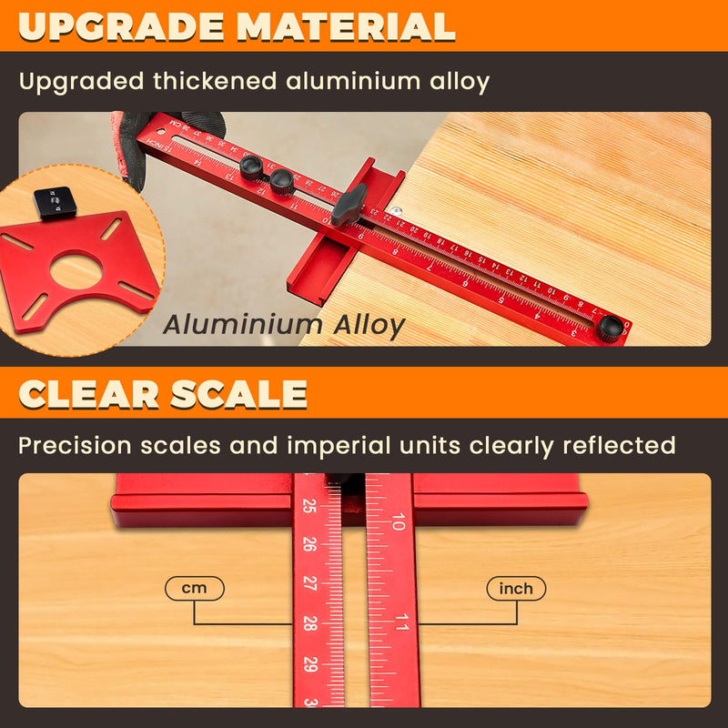 [Australia - AusPower] - Thatyro Multifunctional 4 in 1 Milling Groove Holder, Aluminum Alloy Adjustable Milling Tool Circle Jig Cutting Guide for Woodworking (Extension) Extender 
