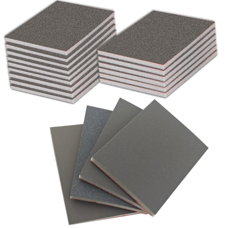 [Australia - AusPower] - YFLeomry Sanding Sponge Set of 24 Sanding Sponges Grit P180-P4000 Sanding Block Wet Sanding Sponge Sanding Pad Wet Dry Sandpaper for Wood Metal Paint Furniture Polishing Model Making Mix Grit-24pcs 
