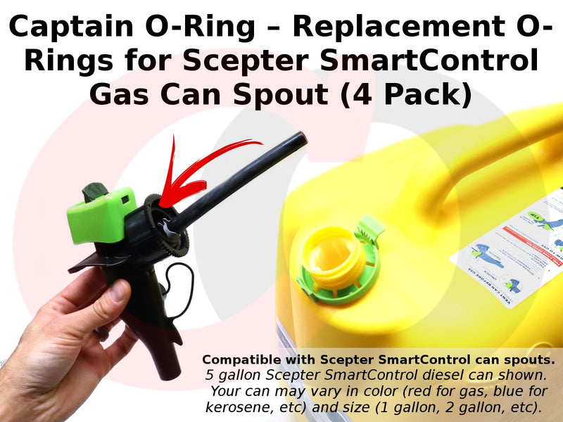 [Australia - AusPower] - Captain O-Ring – Replacement O-Rings for Scepter SmartControl Gas Can Spout (4 Pack) 