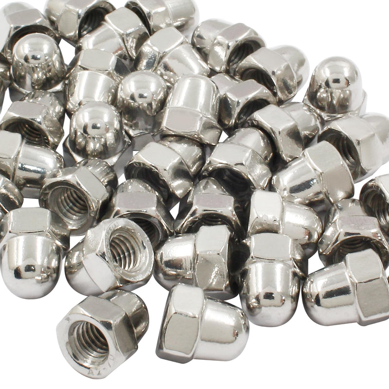 [Australia - AusPower] - 50PCS M6-1.0mm Acorn Cap Nuts, Stainless Steel Hex Cap Dome Head Nuts Locknuts, Bright Finish 50 