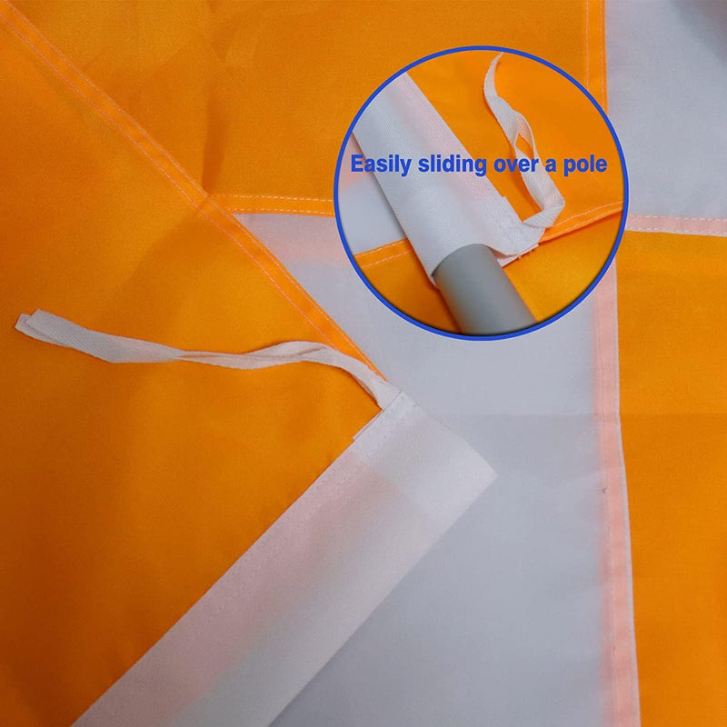 [Australia - AusPower] - Heavy Duty Airport Flag Orange and White 36 x 36 Inch With Rope- Longest Lasting Oxford Nylon 210D | Airfield Vehicle Safety Flags Decoration Gift Yard House Banner Airport-2Pack Orange White 