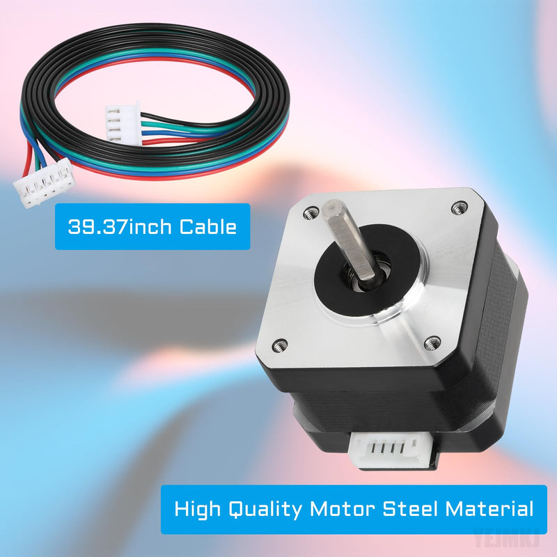 [Australia - AusPower] - Nema 17 Stepper Motor 33MM 1.5A 29Ncm (41.06oz.in) 42 Motor 2 Phase 4-Lead Bipolar Stepper Motor 1.8 Degree with 1m Cable and Connector for DIY CNC 3D Printer, 1.66x1.66x1.3inch 