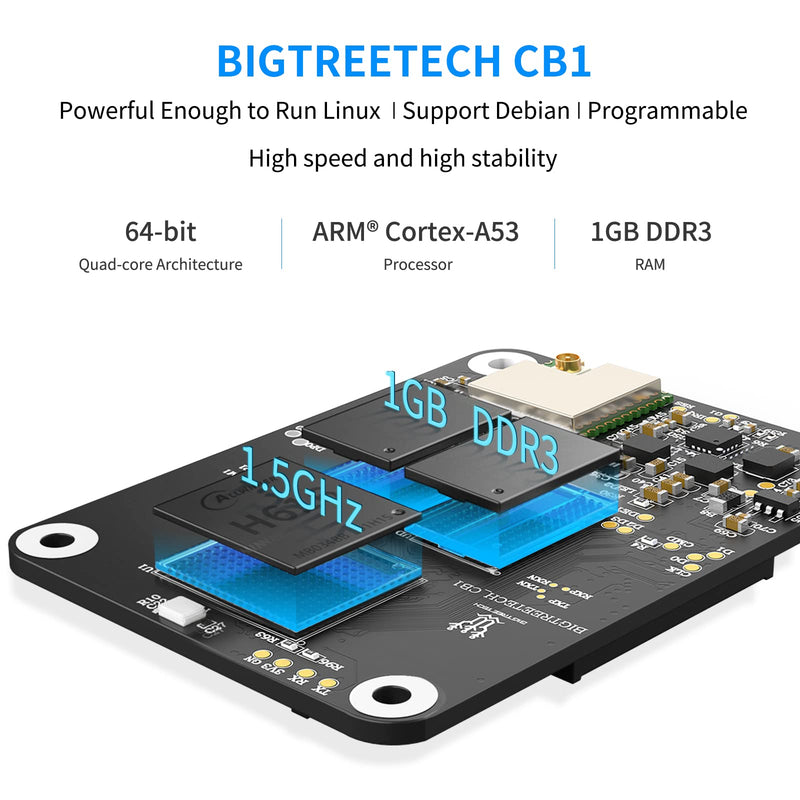 BIGTREETECH CB1 V2.2 Core Control Board 100M 1GB DDR3 RAM Motherboard Support HDMI Klipper/Debian for Manta E3 EZ/Manta M4P/Manta M5P/Manta M8P, PI4B Adapter V1.0, Raspberry-pi 4 3D Printer Board