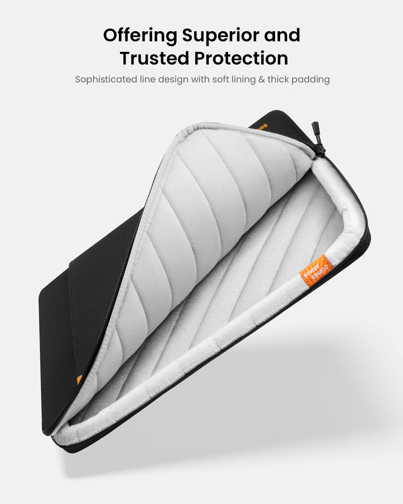 [Australia - AusPower] - tomtoc 360 Protective Tablet Sleeve Case for 12.9-inch iPad Pro with M3/M2/M1 6th/5th/4th/3rd Generation with Magic Keyboard/Smart Keyboard Folio, Water-Resistant iPad Case Bag with Accessory Pocket Black 12.9-inch for iPad Pro 