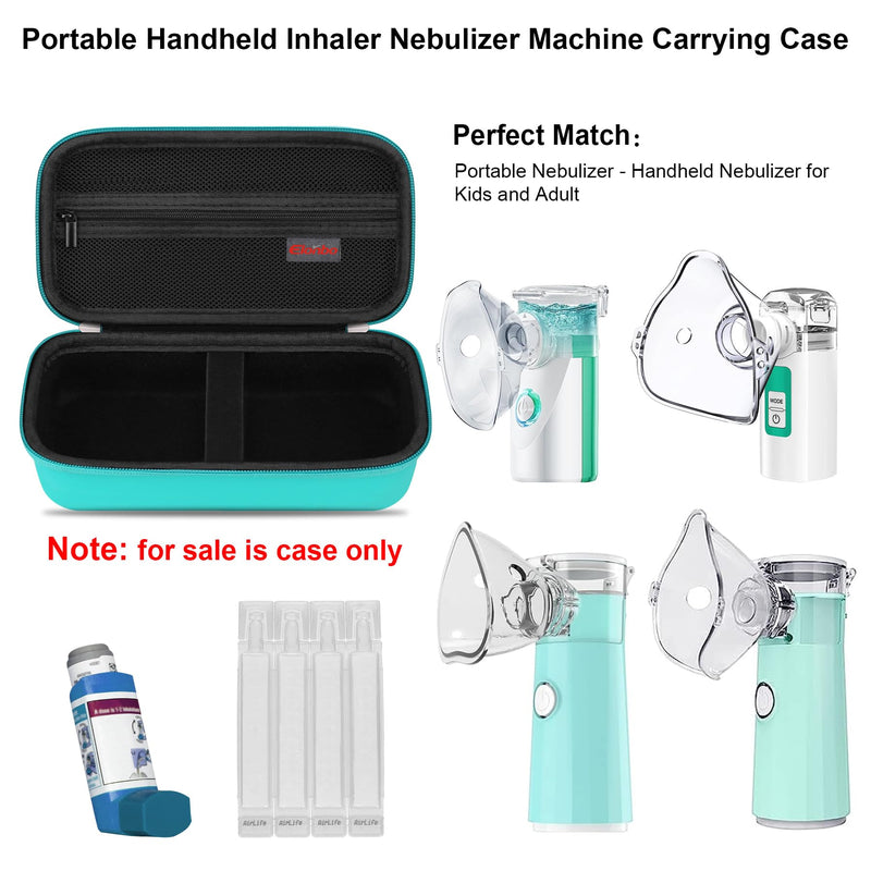 [Australia - AusPower] - Elonbo Carrying Case for Portable Handheld Inhaler Nebulizer Machine for Adults and Kids, Asthma Inhaler Travel Case, Handheld Mesh Atomizer Machine Holder, Inhaler Spacer Bag, Green 