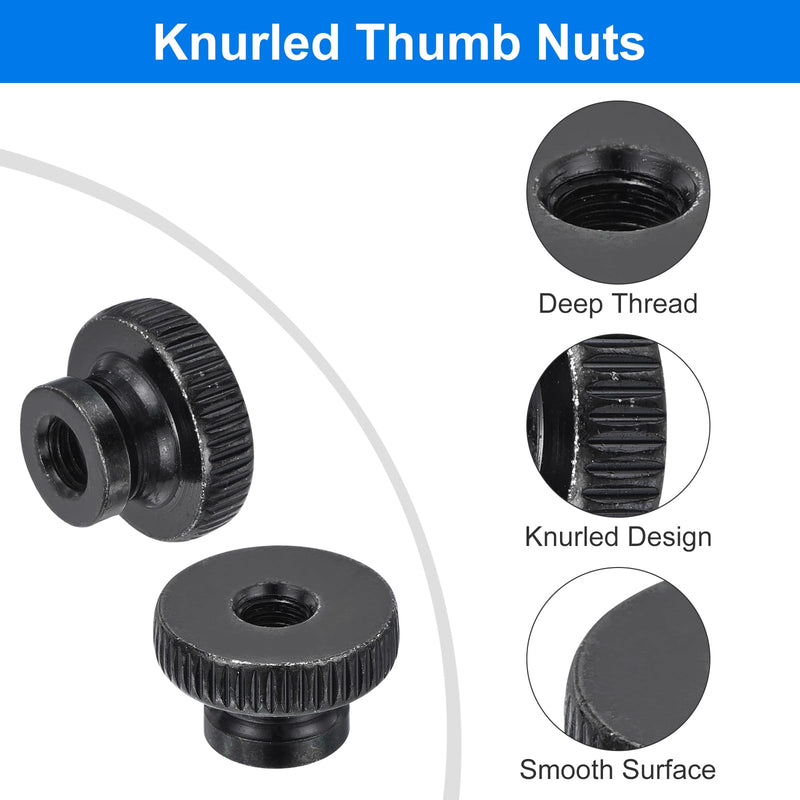 [Australia - AusPower] - uxcell Knurled Thumb Nuts, 15Pcs M6 x 20 x 12mm Carbon Steel Knurled Nut, Adjusting Round Knobs Fasteners Nuts for 3D Printer Parts, Black 15 