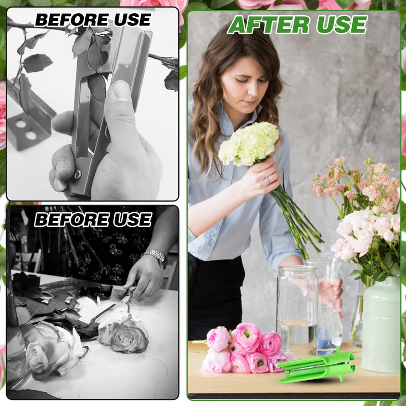 [Australia - AusPower] - Rose Thorn Stripper Tool Thorn Remover Leaf Stripper Tool Flower Cleaner Cutter Flower Shop Gardening Floral Arrangements Clean Stem Green New Upgrades Efficient for Home Professional Florist 
