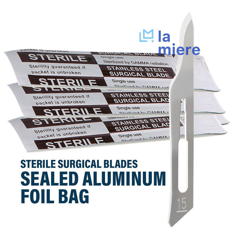 [Australia - AusPower] - Surgical Blades #15, Scalpel Blades, High Steel Sterile Surgical Blades, Individually Foil Wrapped Pack of 100, Size #15 