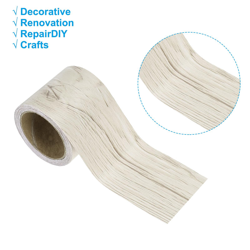PATIKIL Wood Grain Repair Tape 2in x16ft, Self Adhesive Realistic Textured Repair Tape Patch for Floor Door Table Cabinets Desk, White Maple 2in x 16ft