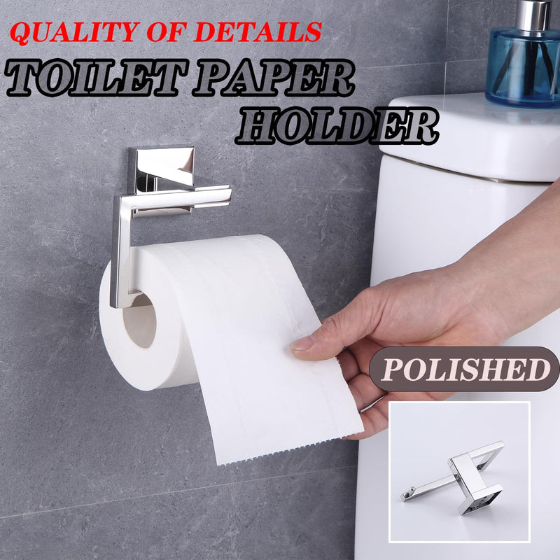 GERZWY Towel Ring and Toilet Paper Holder Polished Stainless Steel 2 Piece Bathroom Hardware Set Wall Mounted JG1956-2JG