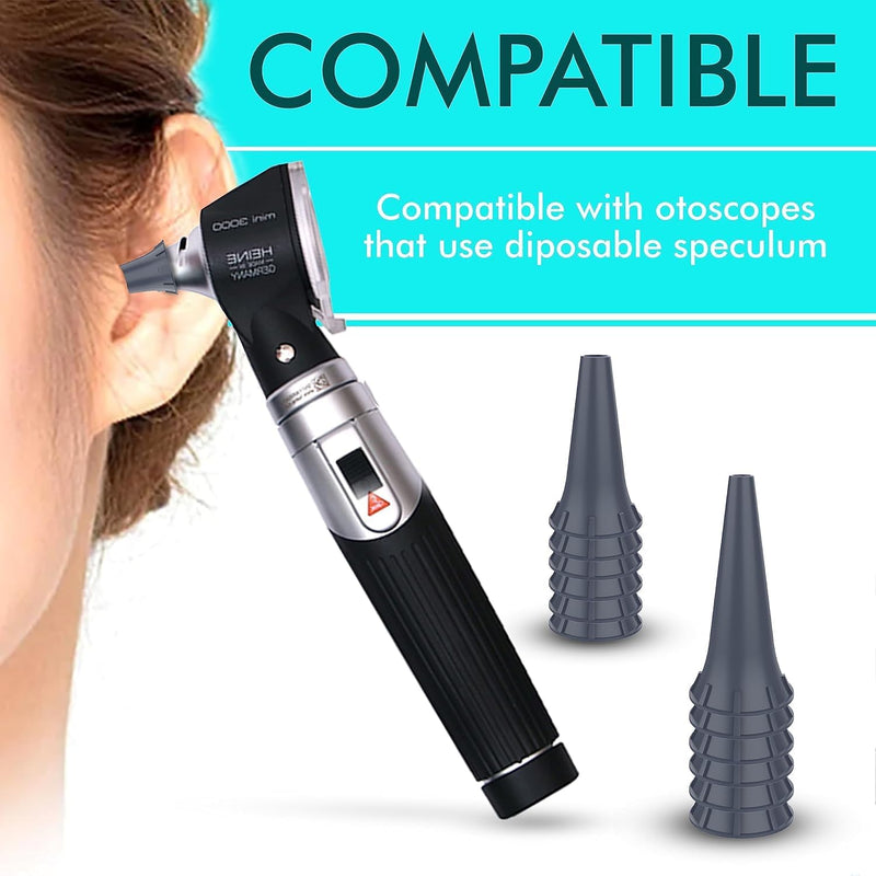 [Australia - AusPower] - 4mm & 2.5mm Otoscope Ear Specula Tips Compatible with welcelln, K.a.w.e, Ries-TER and H.e.i.n.e Otoscopes Disposable Each Size Pack of 100 