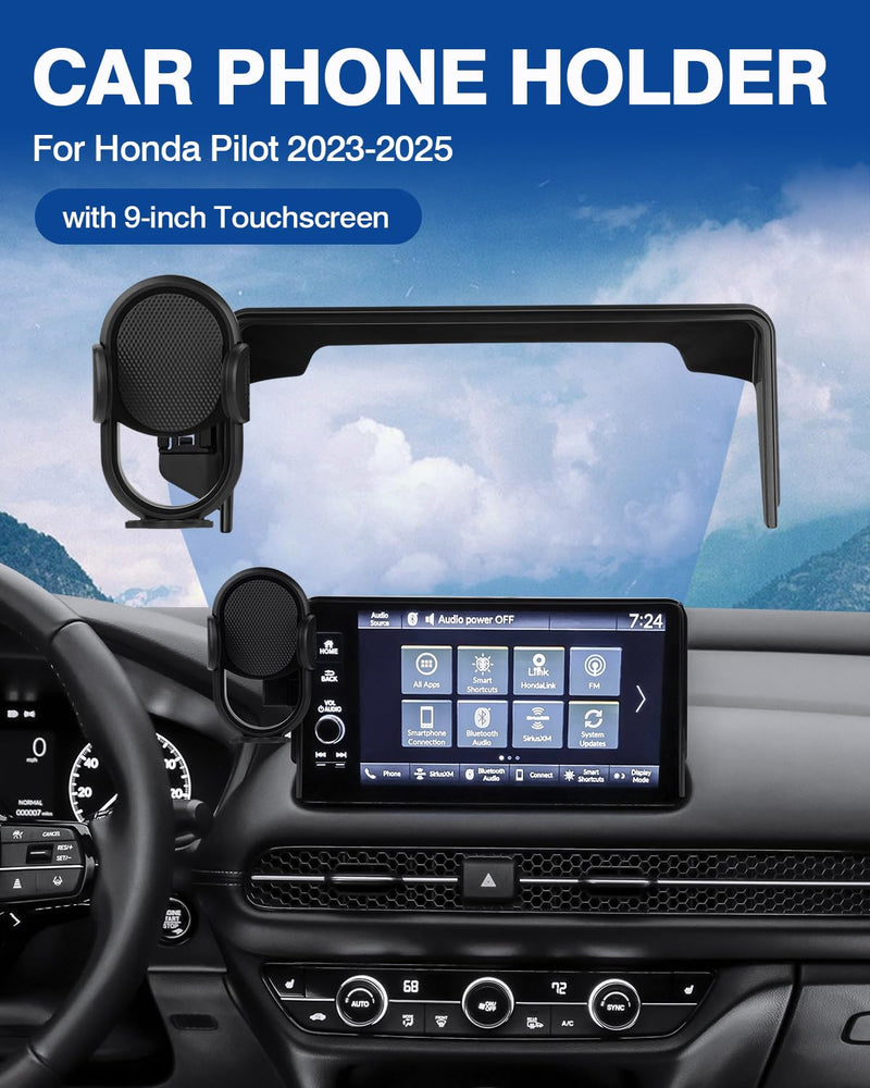 [Australia - AusPower] - Autorder Custom Fit for Car Phone Holder Honda Pilot 2023-2025 2026 Accessories Phone Mount 9-Inch Screen Cell Phone Automobile Cradles Hands-Free 360 Degree Rotation 23+ Pilot 7/9-inch 