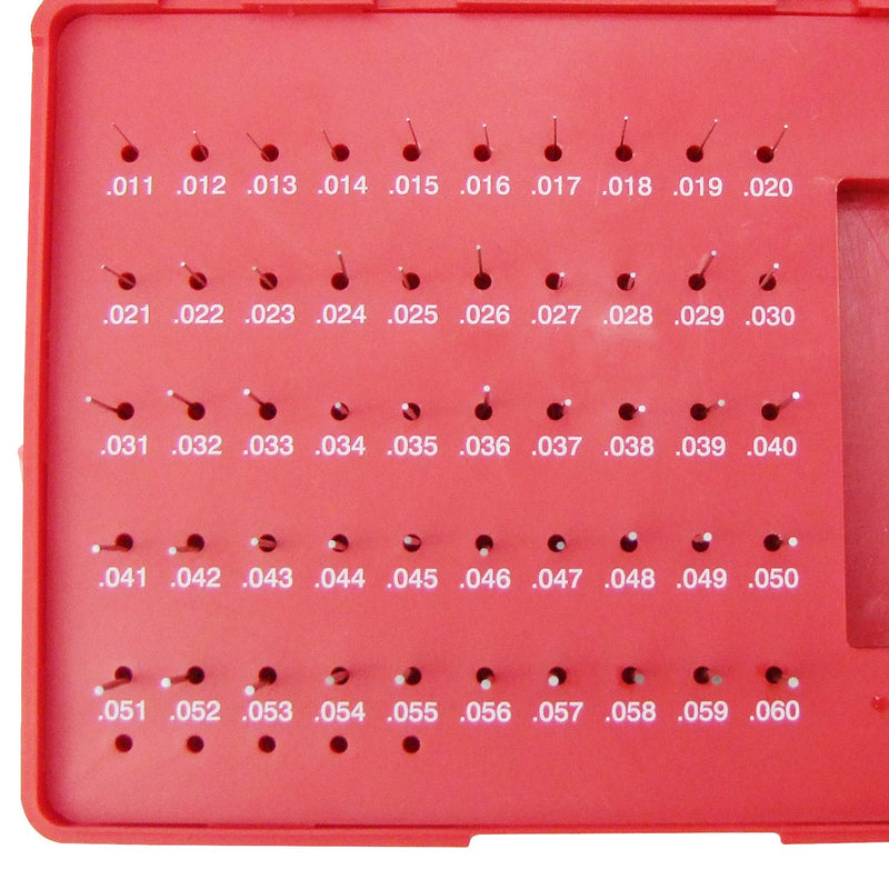 [Australia - AusPower] - HFS(R) Steel Pin Gage Set Minus M0 with Plastic Case for Carpenters and Home Improvement 0.011-0.060" 50pcs 50pcs(0.011-0.060")M0 