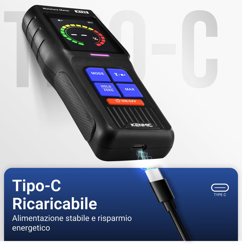 [Australia - AusPower] - Pinless Moisture Meter for Non-Destructive Moisture Detection in Drywall, Wood, and Masonry, Detects up to 3/4-Inch Below Surface 