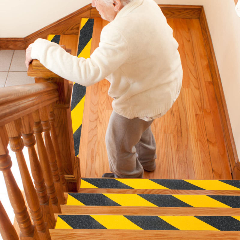 BOMEI PACK Anti Slip Traction Tape,2 Inch x 33 Ft,Heavy Duty Non Slip Tape,Grip Tape for Stairs, Tread Step, Indoor & Outdoor Use,Waterproof Stairs Non Skid Treads (Yellow and Black) Yellow and Black