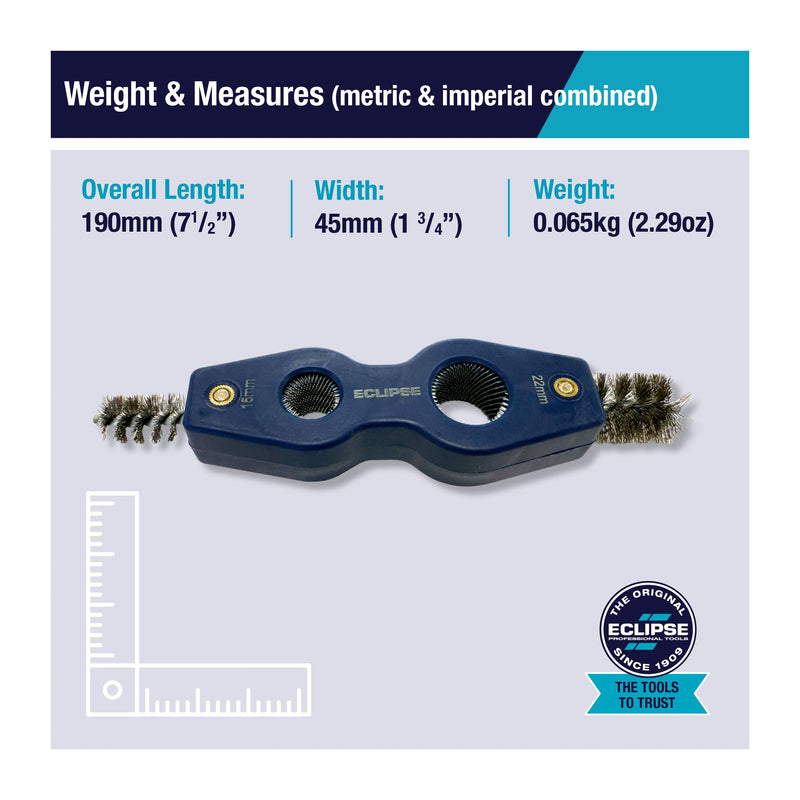 [Australia - AusPower] - ECLIPSE Professional Tools E4IN1PCDT 4-in-1 Pipe Cleaning & Deburring Tool - Interior & Exterior Cleaning of 15mm & 22mm Copper Pipes 
