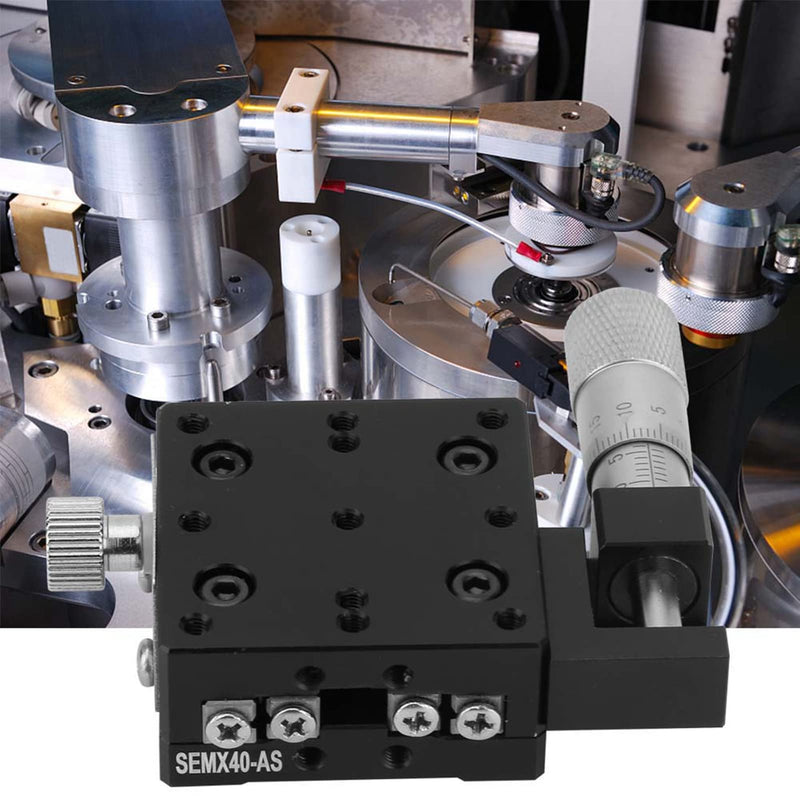 [Australia - AusPower] - Linear Stages, SEMX40-AS X Micrometer Linear Stages, 40×40mm Manual FinE Tuning Crossing Roller, Precise Linear Stage Displacement Trimming Bearing Sliding Table 
