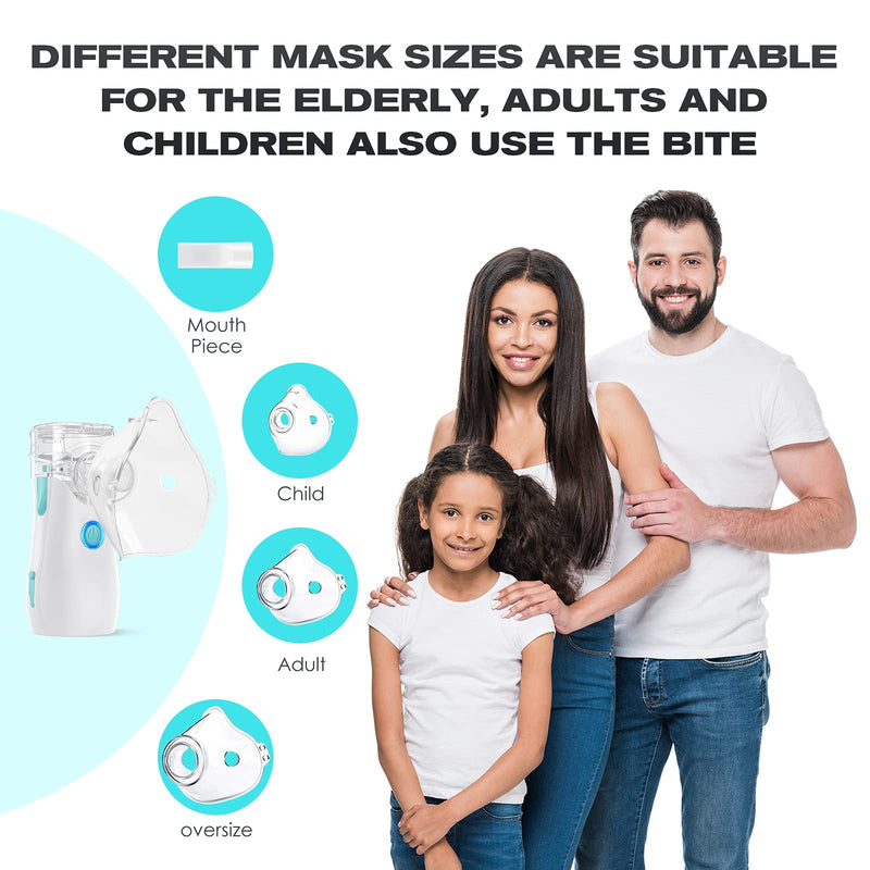 Ultra-Portable Nebulizer Machine, Efficient Mist Inhaler for Adults & Kids, Portable Nebuliser, Perfect for Travel and Home Use.Hailie white