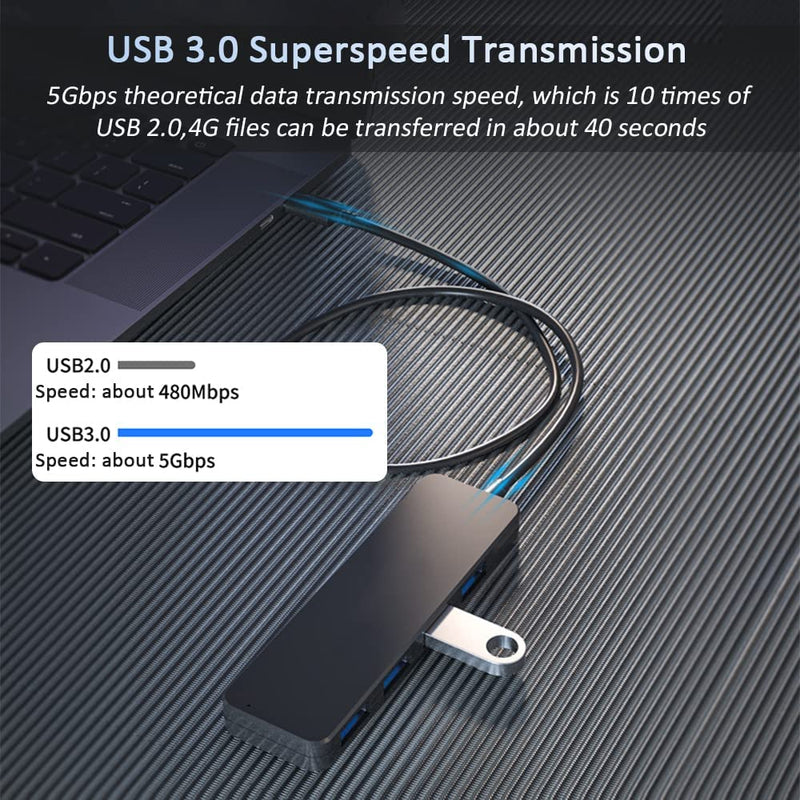 [Australia - AusPower] - USB 3.0 Hub, VIENON 4-Port USB Hub USB Splitter USB Expander for Laptop, Xbox, Flash Drive, HDD, Console, Printer, Camera,Keyborad, Mouse Expand 4 USB 