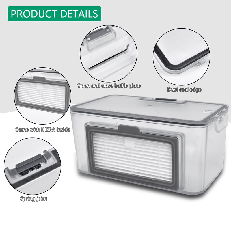 Robot Vacuum dustbin, Sweeping Robot Box Water Tank,Robot Vacuum Replacement Parts Fit for MAMNV BR150/BR151, for ZCWA BR150/BR151,for MANVINS G20,for ONSON BR150/BR151,for GTTVO BR150/BR151, Gray