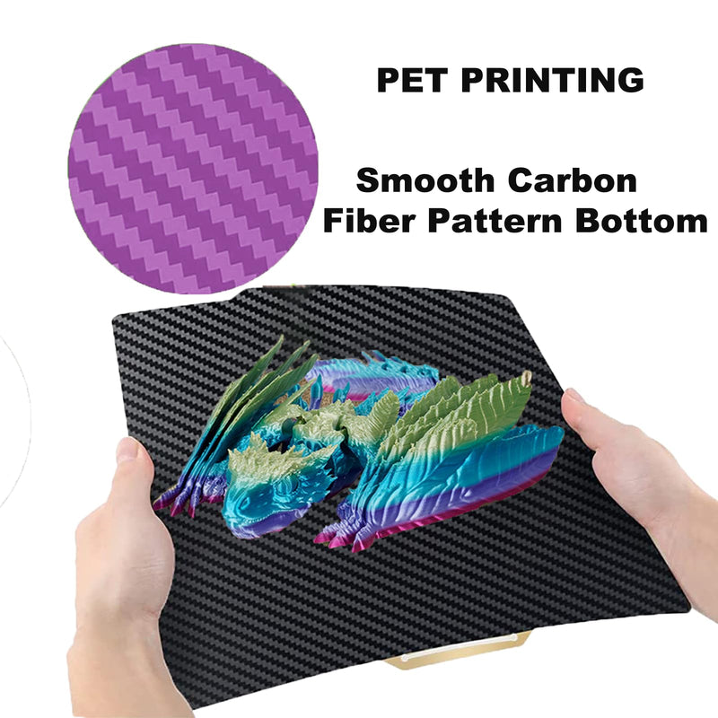 [Australia - AusPower] - 3D Printer PEO PET Bambu Labs Build Plate for Bambu Lab X1C/X1/X1E/P1P/P1S/A1,Diamond PEO+Carbon Fiber PET Spring Steel Sheet Plate 257x257mm Flexible Bambu A1 3D Printer Plate Smooth PEO+Smooth PET 257 *257 mm 