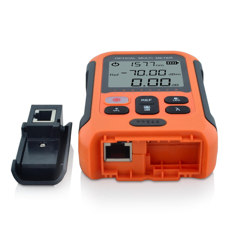 800nm~1700nm -70~+10dBm OPM with 20km VFL Optical Fiber Power Meter with 2.5mm Universal Connector+FC-LC Adapter Compatible with SC+FC+ST+LC -SS103PVA12 SS103PVA12(800~1700nm -70~+10dBm)