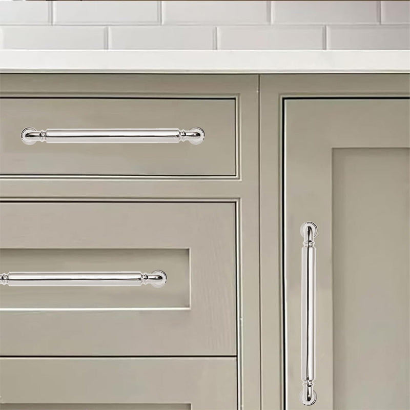 khtumeware 2-Pack Polished Nickel Heavy-Duty Solid Cabinet Pulls, 12 Inch(305mm) Hole Center, Drawer Pulls, Cabinet Hardware, Suitable for Kitchen Cabinets, Bathrooms and Dressers 12 Inch(305mm)Hole Center