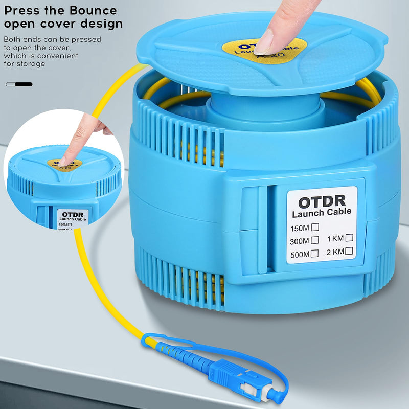 [Australia - AusPower] - OTDR Launch Cable Box SCUPC-SCAPC 500m OTDR Transmission Cable Box 9/125um Single-Mode Fiber Optic Tester Optical Fiber Dead Zone Eliminator FTTH Testing Tool 