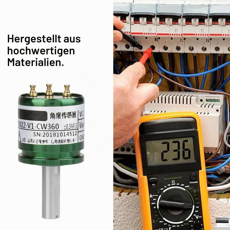 Hall Sensor Resolution, Rotating Hall Angle Sensor 0-360 Degrees 0.088° Resolution Rotation Angle Encoder, 12 Bit Rotatable Hall Sensor 0-5V Analog Output Hall Effect Sensor for Industrial Automation