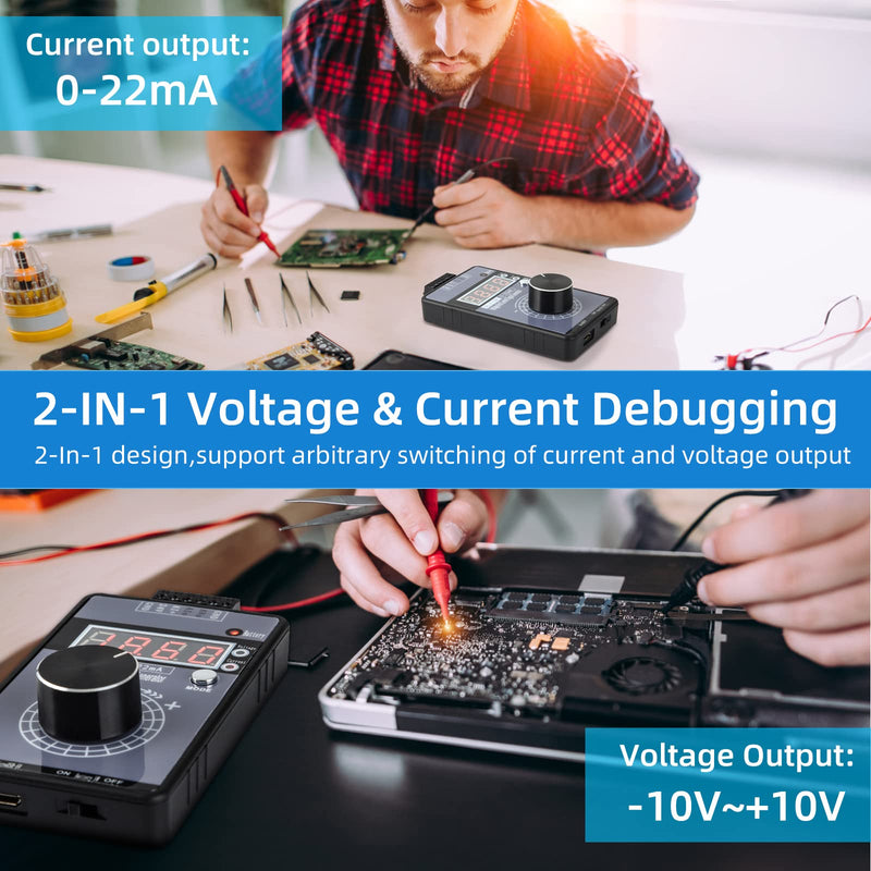 [Australia - AusPower] - Koolertron 0/4-20mA DC 0-10V Signal Generator,2-IN-1Portable Mini Function Generator Built-in 1000mAh Rechargeable Battery,Analog Generator with 4-Digit LCD Display,Accuracy 0.01,for PLC/Panel Testing 0-20mA 