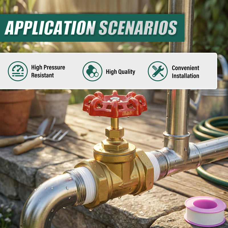 [Australia - AusPower] - 1" NPT Brass Gate Valve, Female x Female, with Wheel Handle, Heavy Duty Globe Valves Tool, for Fuel/Airl/Water/Gas/Oil (DN25) 1"(DN25) 