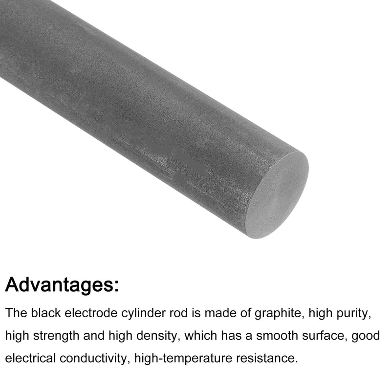 [Australia - AusPower] - PATIKIL Graphite Rod Graphite Stirring Rod Cylinder Stick Carbon Rod 300x25mm Black for Electrode, Melting Casting, Crucibles 