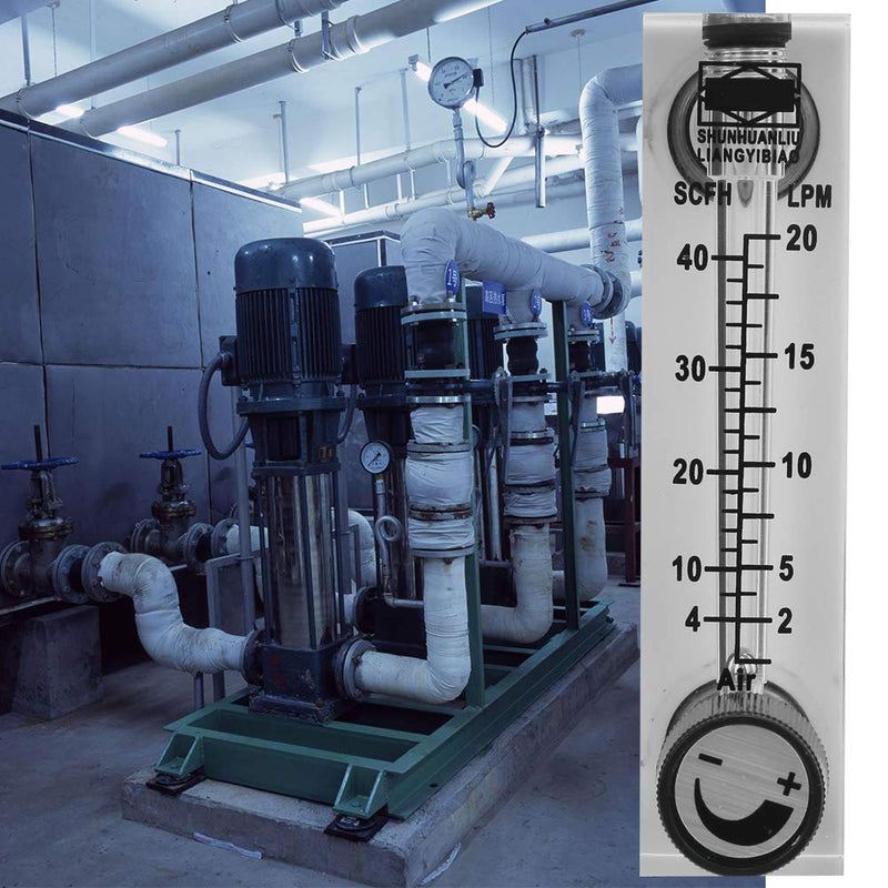 [Australia - AusPower] - Gas Flowmeter LZM-6T Panel Type 2-20LPM/4-40SCFH Flowing Meter Flowmeter Brass Female Rotor Adjustable Knob Liquid Meter for Measuring Controlling Gas 