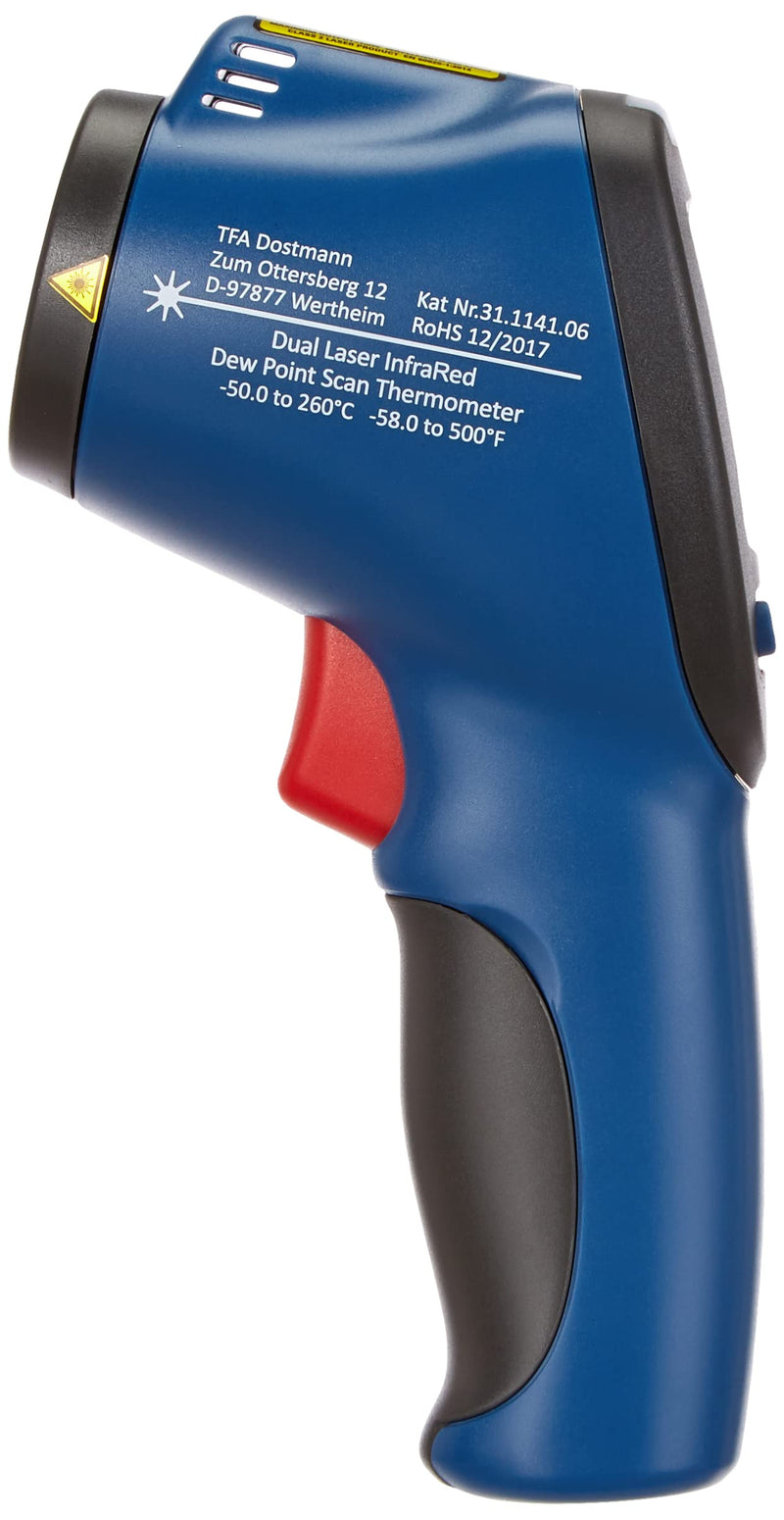 [Australia - AusPower] - TFA Dostmann Mould Detector Infrared Thermometer with Dew Point Detection and Double Laser, Blue, L110 x W72 x H240 mm 
