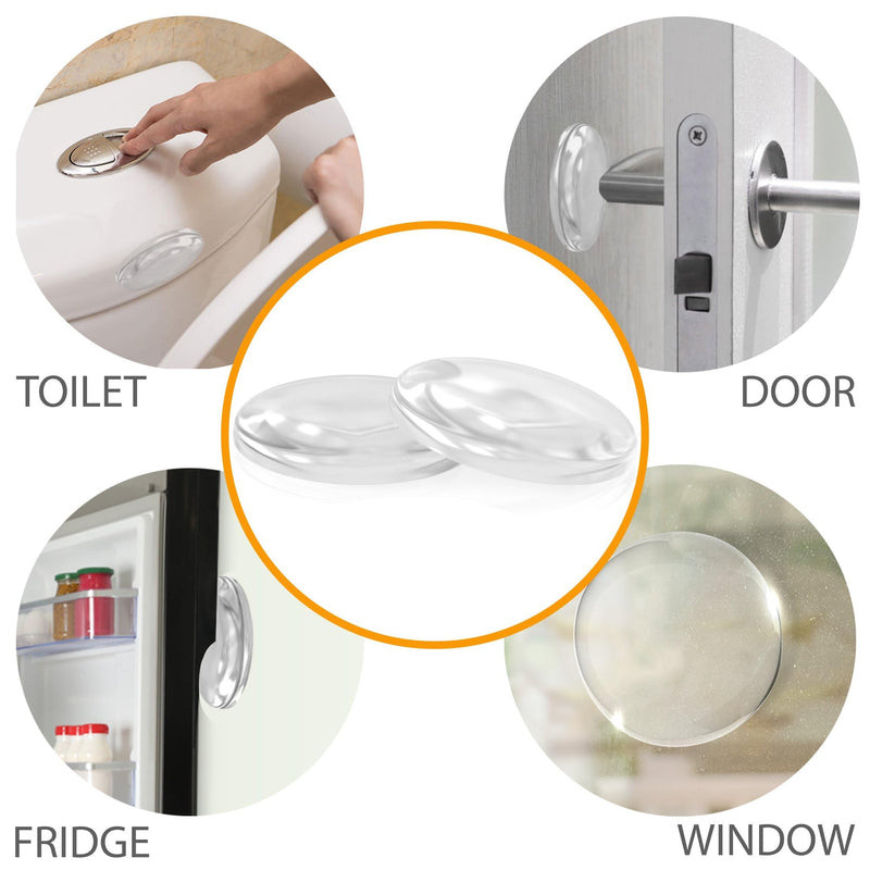 [Australia - AusPower] - Door Stoppers for Wall 2" (8 Pieces) - Self Adhesive & Discreet Door Knob Wall Protector - Quiet Door Bumper with Strong Back Adhesive - Rubber Door Stops - Shock Absorbent Door Handle Stopper 8 Pieces Clear 