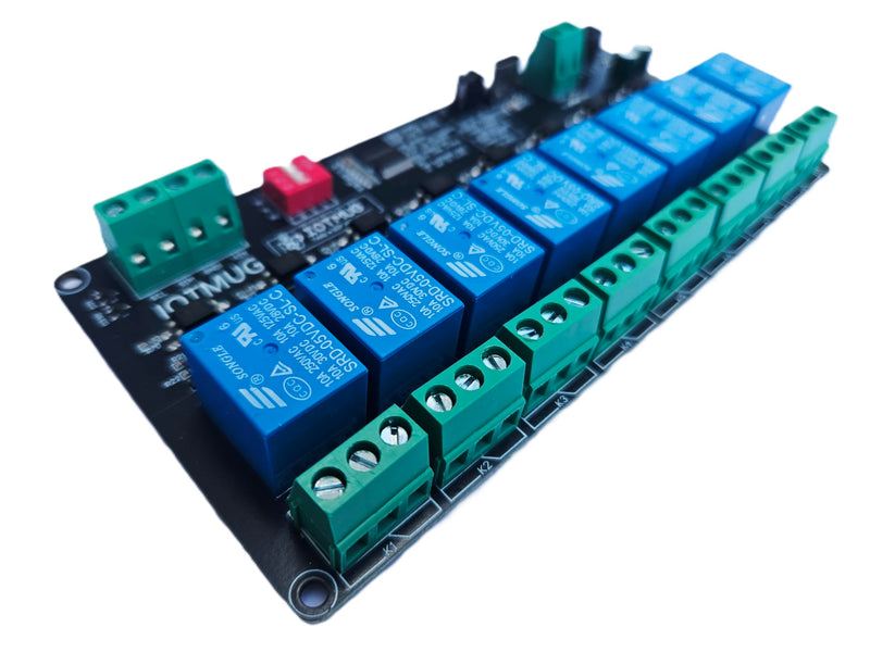 [Australia - AusPower] - 8-Channel I2C IIC Relay Board XL9535, USB-C, Dual Power 3.3V/5V, SPDT 10A EMR, DIN-Rail Ready, Multi-Board I2C Expansion Expandable, Compatible with Arduino ESP32 Raspberry Pi ESPHome & Home Assistant 8 CH EMR Type C 