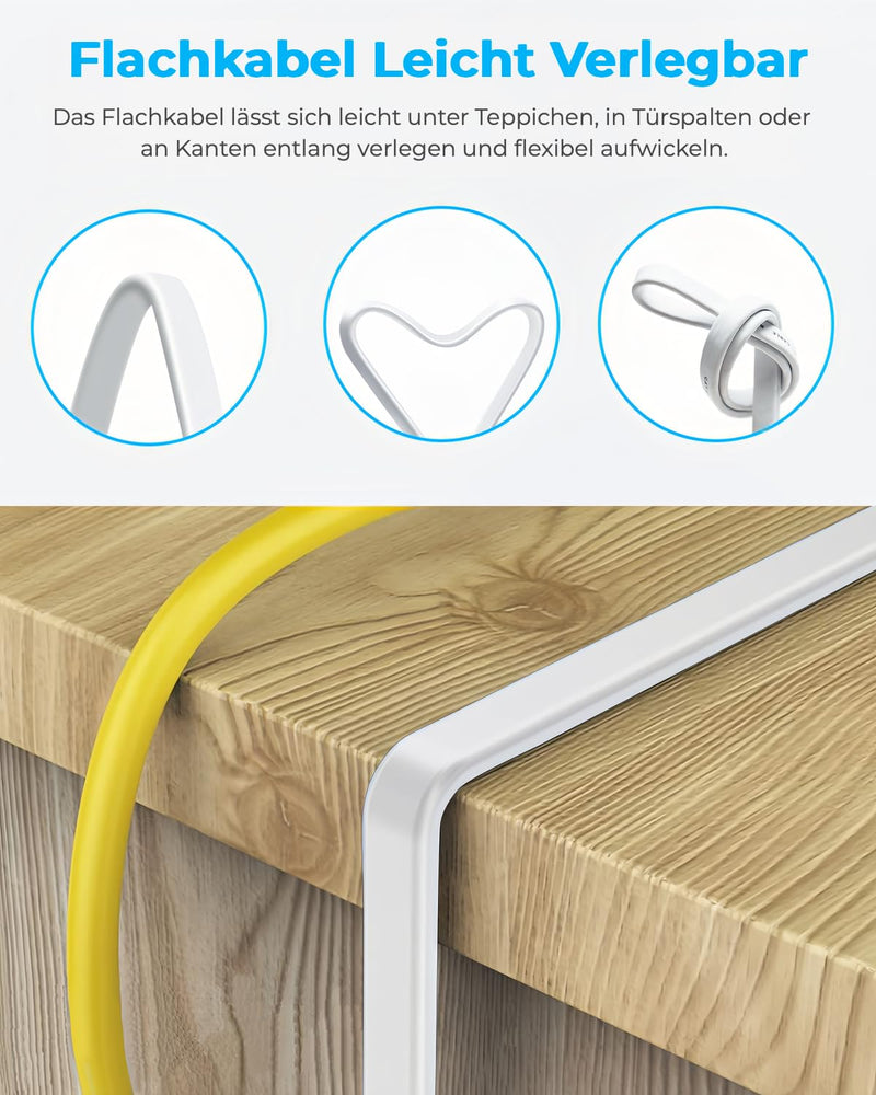 DDMALL CAT 8 Ethernet Cable, 5 Metres, High-Speed 40 Gbps, 2000 MHz, SSTP Cat 8 Flat Patch Cable, Gigabit LAN Network Cable with Gold-Plated RJ45 Connector for Gaming, Modem, Router, Xbox, PC (5 m, | 1m 2m 3m 5m 6m 8m 10m 15m 20m 25m 30m High Speed RJ4...