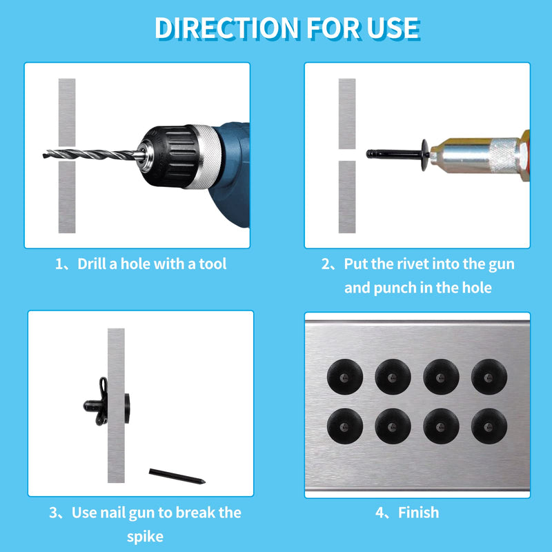 [Australia - AusPower] - 60 Pcs Aluminum Blind Rivets, 3/16 x 1 Pop Rivets Assortment, Black 3/16 x 1 