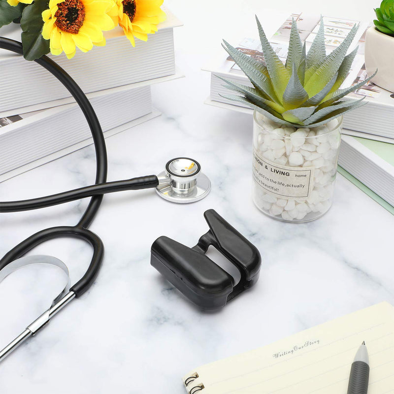[Australia - AusPower] - BBTO 3 Pcs Stethoscope Holder Clip Plastic Nursing Waist Belt Lightweight Portable Stethoscope Holster Hip Holder for Physician Doctor Nurse No More Neck Carrying Loss Misplacement(Black) Black 