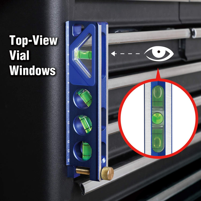 WORKPRO Torpedo Level, Magnetic, Verti. Site 4 Vial for Conduit Bending, Aluminum Alloy Construction, 6-1/2 inch