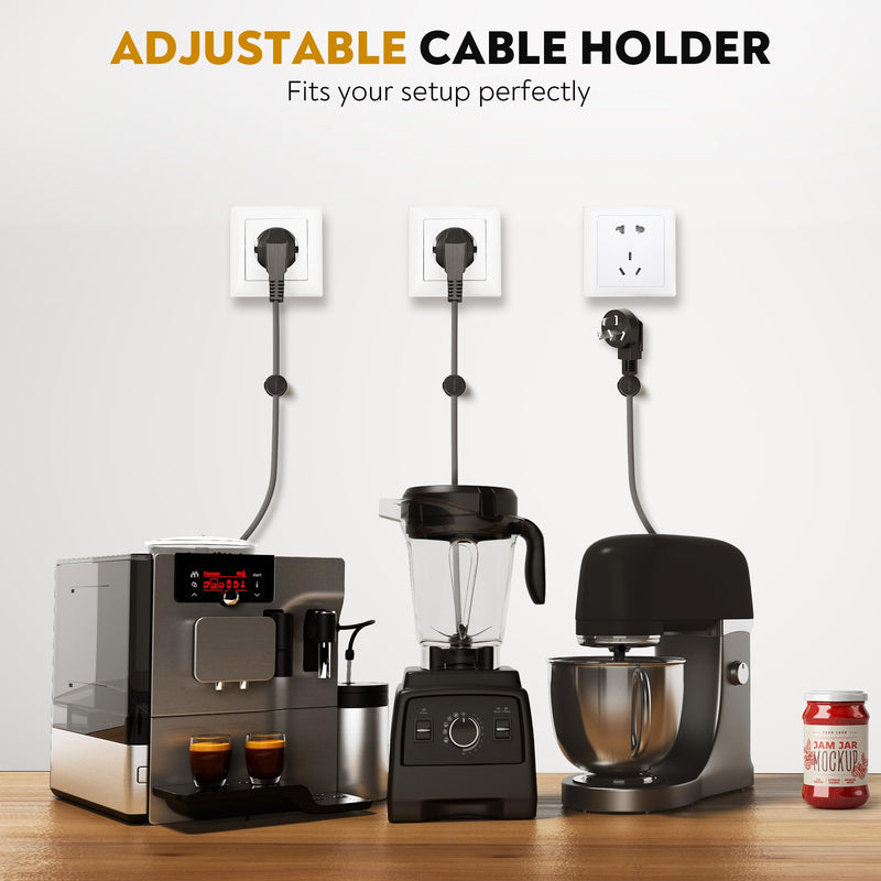 [Australia - AusPower] - 8 Pack Magnetic Cable Management Clips - Ideal Cord Holder for Nightstand, Desk, Charger Holder - Phone Cord Holder w/360 Rotation 