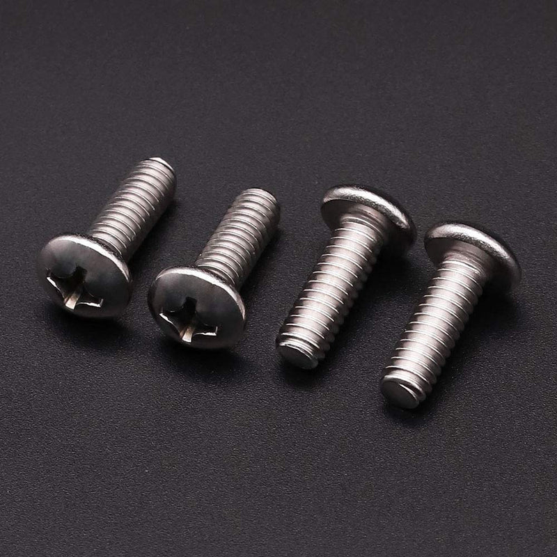 #10-32 x 3/4" inch (50 pcs) Phillips Pan Head Machine Screw Bolt, 304 Stainless Steel 18-8 Rounded Head Screws, UNF Full Thread, Bright Finish #10-32 x 3/4" 50